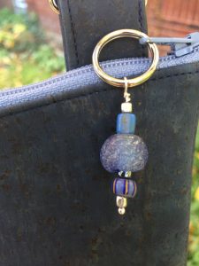 Zipper pull with African trade beads