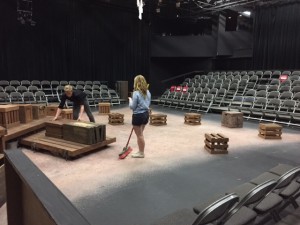 Our stage manager, the talented, skilled, and kind Danny Fender, making sure props are set before our final show.